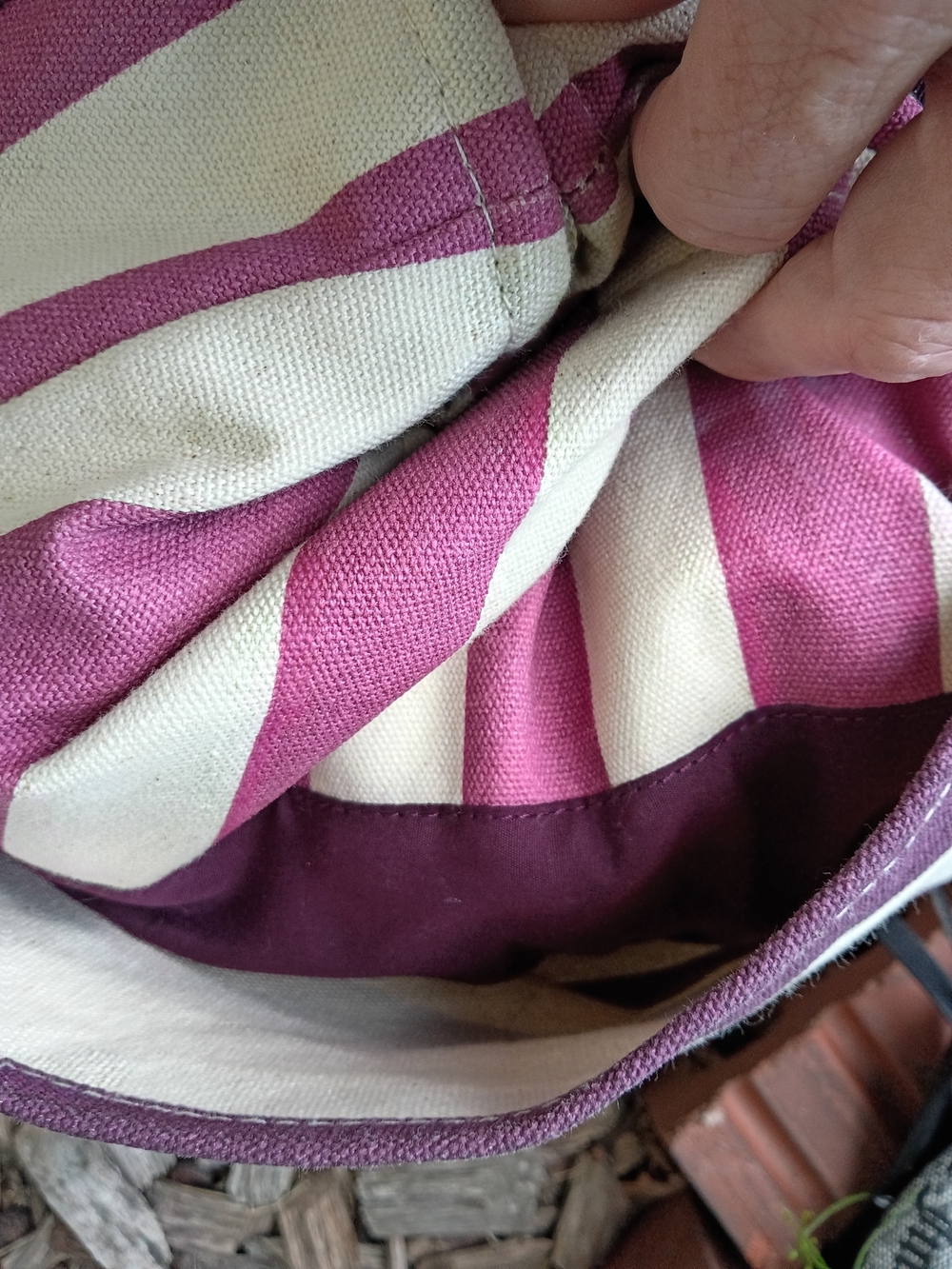 SOLD 🚨 PINK Victoria's Secret Striped Weekender Canvas Tote - Picture 6 of 8